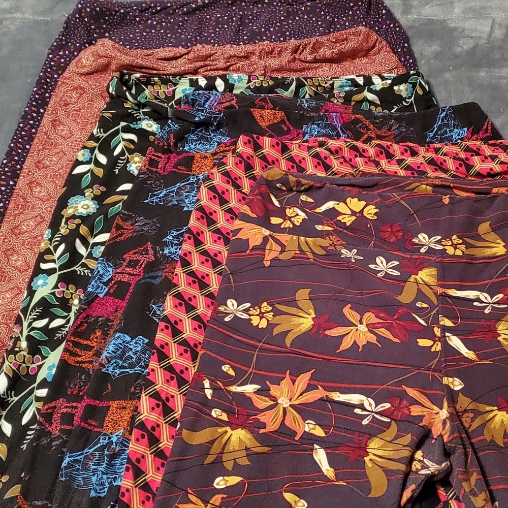 Lularoe Lot Of Six Tall And Curvy Leggings